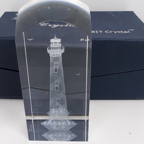 Bit Crystal Other - Cape Hatteras Light House Genuine Lead Crystal Statue By Bit Crystal NWOT